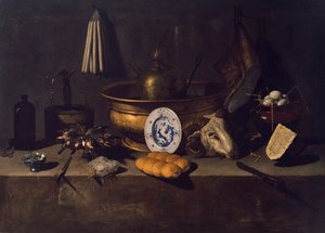 Dentro da cozinha (óleo sobre tela) de Giovanni Battista Recco