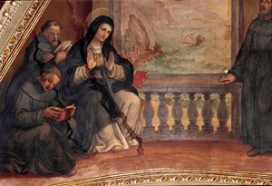 História da vida de Santa Monique, mãe de Santo Agostinho de Hipona. Fresco por Giovan Battista Ricci (1537-1627) Roma, Igreja de Sant