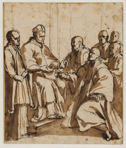 Papa Paulo V emitindo a bula "O Universo Domina" de de Giovanni Battista Ricci