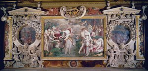 A Fonte da Juventude, detalhe do esquema decorativo na Galeria de Francisco I, 1530-40