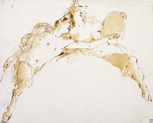 Um Fauno, com o braço esquerdo estendido, e um Fauno segurando um tambor, de Giovanni Battista Tiepolo