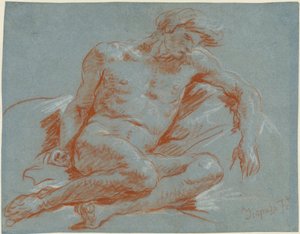 Um nu masculino sentado de Giovanni Battista Tiepolo