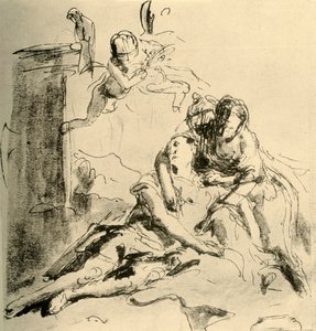 Angélica cuida das feridas de Medor, c1757, 1928 de Giovanni Battista Tiepolo