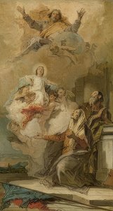 A Imaculada Conceição (Joachim e Anna recebem Maria de Deus). Por volta de 1757-59 de Giovanni Battista Tiepolo