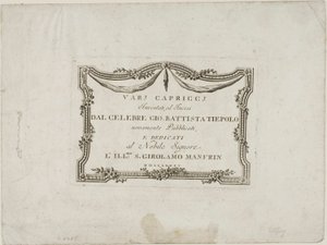 Frontispício de Capricci de Giovanni Battista Tiepolo