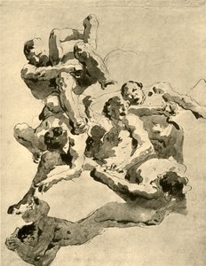 Gigantes lutando, meados do século XVIII, 1928 de Giovanni Battista Tiepolo