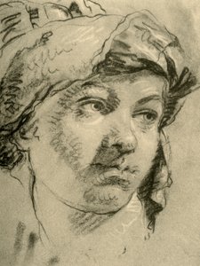 Cabeça de uma menina com turbante, meados do século XVIII, 1928 de Giovanni Battista Tiepolo