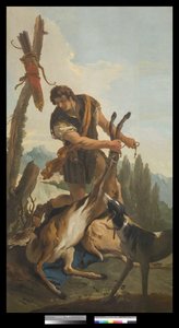 Caçador com veados, 1718 de Giovanni Battista Tiepolo