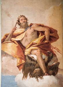 Jove the Thunderer com Eagle, da Sala das Deidades Olimpianas na Foresteria (Guesthouse) 1757 de Giovanni Battista Tiepolo