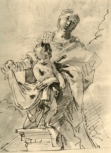 Madonna e criança, meados do século XVIII, 1928 de Giovanni Battista Tiepolo