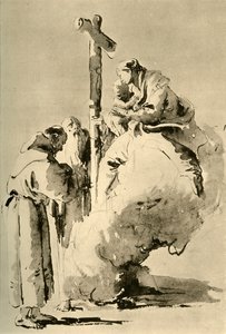 Madonna com dois monges sagrados, meados do século XVIII, 1928 de Giovanni Battista Tiepolo
