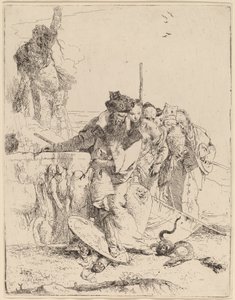 Mágico e outros sobre uma serpente de Giovanni Battista Tiepolo