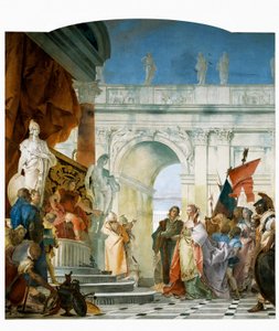 Magnanimidade de Cipião, detalhe das Glórias de Cipião Africano e Alexandre, o Grande, 1743 de Giovanni Battista Tiepolo