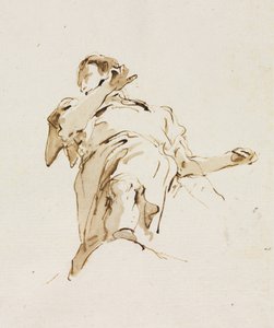 Figura masculina (?) vista de baixo de Giovanni Battista Tiepolo