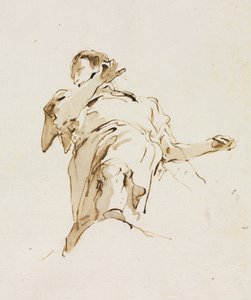 Figura masculina vista de baixo, c. 1740s. de Giovanni Battista Tiepolo