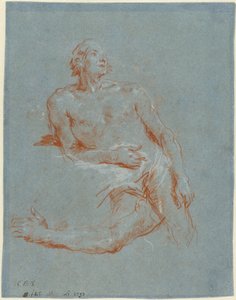 Nu masculino apoiado em seu cotovelo (verso) de Giovanni Battista Tiepolo