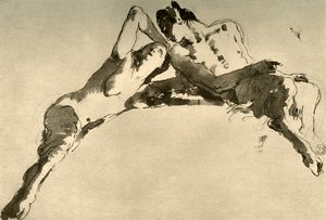 Fauno masculino e feminino, meados do século XVIII, 1928 de Giovanni Battista Tiepolo