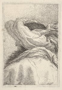 Homem de turbante, retratado no formato de busto por trás, em três quartos, fr ..., ca. 1770 de Giovanni Battista Tiepolo