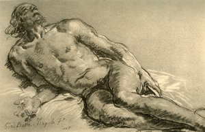 Nu deitado, a metade superior do corpo parcialmente levantada, 1752, 1928