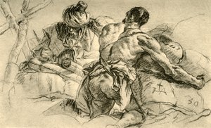 Mercadores orientais com fardos de mercadorias, 1753, 1928 de Giovanni Battista Tiepolo