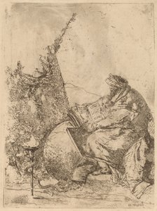 Filósofo sentado, com globo, livro e bússola de Giovanni Battista Tiepolo