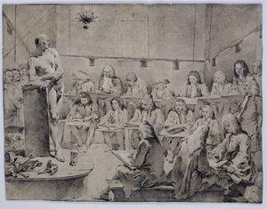 Piazzetta&39;s Academy: artistas desenhando um nu de Giovanni Battista Tiepolo