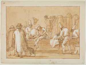 Punchinello como Assistente de Alfaiates, c.1800 de Giovanni Battista Tiepolo