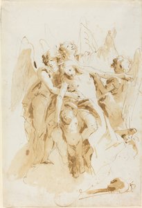 Santa Maria Madalena Elevada pelos Anjos de Giovanni Battista Tiepolo