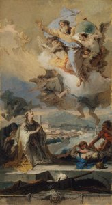 Santa Tecla rezando pelos atingidos pela peste, 1758-59 de Giovanni Battista Tiepolo