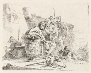 Juventude Sentada Encostada a uma Urna, de Vari capricci (Vários Capriccios) de Giovanni Battista Tiepolo