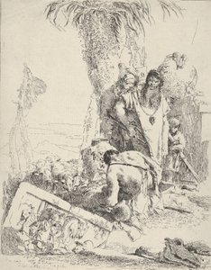 Pastor com dois mágicos, do Scherzi, ca. 1743-57. de Giovanni Battista Tiepolo