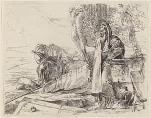 Filósofo permanente e duas outras figuras de Giovanni Battista Tiepolo