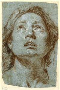 Estudo sobre a cabeça de Santa Ágata de Giovanni Battista Tiepolo
