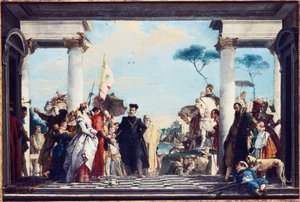 A chegada de Henri III à Villa Contarini, antes de 1750 de Giovanni Battista Tiepolo