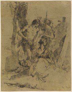 A descoberta do túmulo de Punchinello de Giovanni Battista Tiepolo