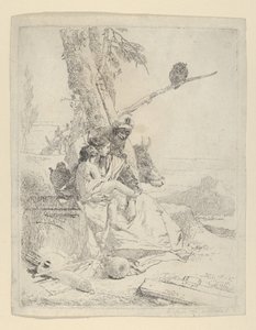 A Família do Camponês Oriental, do Scherzi, ca. 1740. de Giovanni Battista Tiepolo