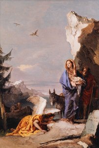 A fuga para o Egito, ca. 1767-70. de Giovanni Battista Tiepolo