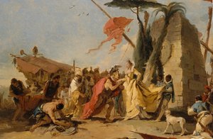 A Reunião de Antônio e Cleópatra, ca. 1745-47. de Giovanni Battista Tiepolo
