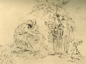 A abertura de uma sepultura, meados do século XVIII, 1928. de Giovanni Battista Tiepolo