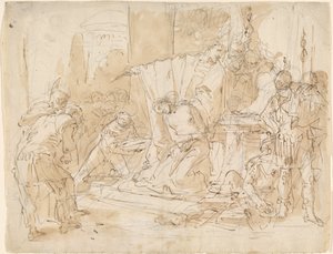 O Sacrifício de Ifigênia (reto) / Estudo de um Nu Masculino (verso) de Giovanni Battista Tiepolo