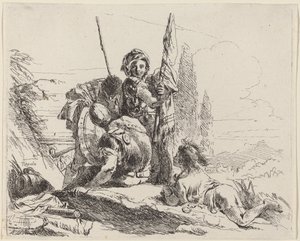 Três soldados e um jovem de Giovanni Battista Tiepolo