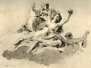 Três mulheres, meados do século XVIII, 1928 de Giovanni Battista Tiepolo