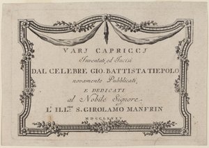 Folha de rosto de Giovanni Battista Tiepolo