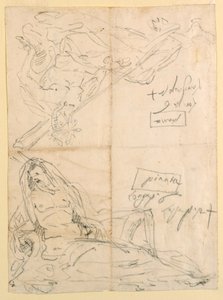 Dois esboços de deuses do rio de Giovanni Battista Tiepolo
