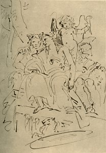Duas mulheres, Eros e um soldado, meados do século XVIII, 1928 de Giovanni Battista Tiepolo