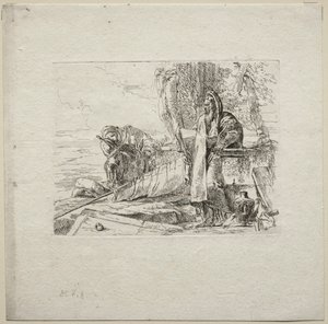 Vários Caprichos: O Filósofo Permanente com o Livro, 1785. de Giovanni Battista Tiepolo
