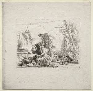 Vários Caprichos: A Mulher Algemada, 1785. de Giovanni Battista Tiepolo