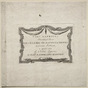 Vários caprichos: página de título de Giovanni Battista Tiepolo