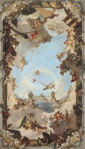 Riqueza e Benefícios da Monarquia Espanhola sob Carlos III de Giovanni Battista Tiepolo