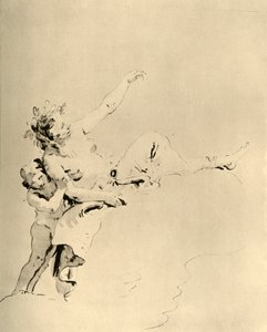Mulher descansando nas nuvens e apoiada por um Cupido, meados do século XVIII, 1928 de Giovanni Battista Tiepolo